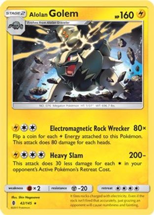 Alolan Golem - 42/145 (Cosmos Holo) 42 - Blister Exclusives Holofoil