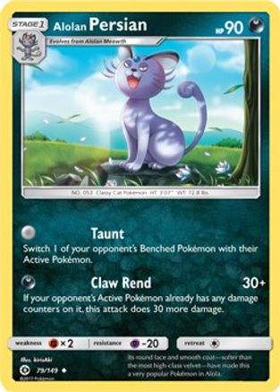Alolan Persian - 79/149 (Cosmos Holo) 79 - Blister Exclusives Holofoil