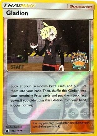 Gladion - 95/111 (Regional Championships) [Staff] 95 - League & Championship Cards Reverse Holofoil