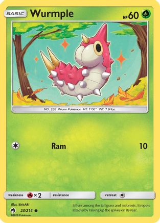 Wurmple (23) 23/214 - SM  Lost Thunder Reverse Holofoil