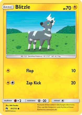 Blitzle 81/214 - SM  Lost Thunder Reverse Holofoil