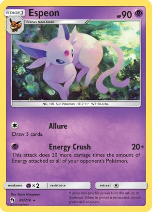 Espeon 89/214 - Lost Thunder Reverse Holofoil