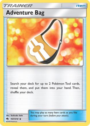 Adventure Bag 167/214 - SM  Lost Thunder Reverse Holofoil