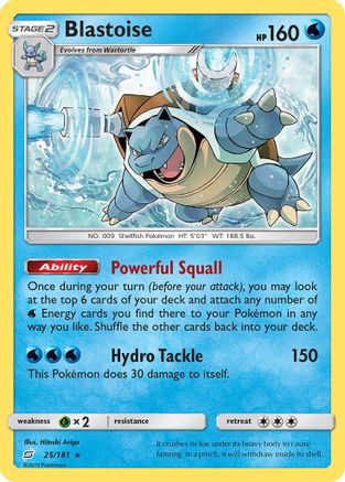 Blastoise 25/181 - SM  Team Up Reverse Holofoil