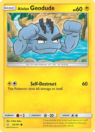 Alolan Geodude (34) 34/181 - SM  Team Up Reverse Holofoil