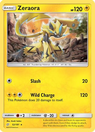 Zeraora 52/181 - SM  Team Up Reverse Holofoil