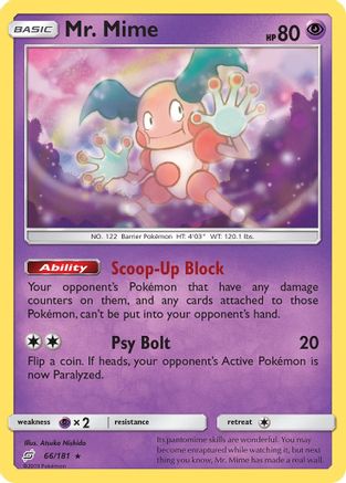 Mr. Mime 66/181 - Team Up Reverse Holofoil
