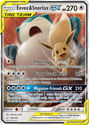 Eevee & Snorlax GX 120/181 - SM  Team Up Holofoil