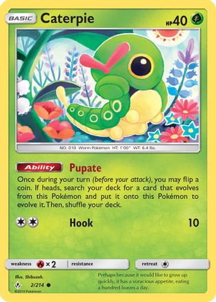 Caterpie 2/214 - SM  Unbroken Bonds Reverse Holofoil