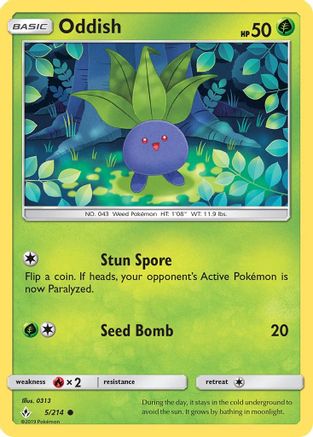 Oddish 5/214 - Unbroken Bonds Reverse Holofoil