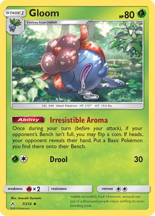 Gloom 7/214 - Unbroken Bonds Reverse Holofoil