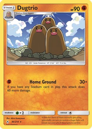 Dugtrio 86/214 - SM  Unbroken Bonds Reverse Holofoil