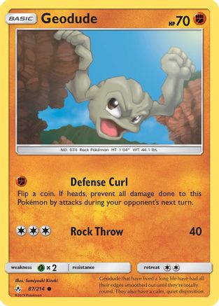 Geodude 87/214 - Unbroken Bonds Reverse Holofoil