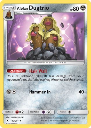 Alolan Dugtrio 122/214 - SM  Unbroken Bonds