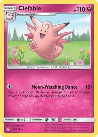 Clefable 133/214 - SM  Unbroken Bonds Reverse Holofoil