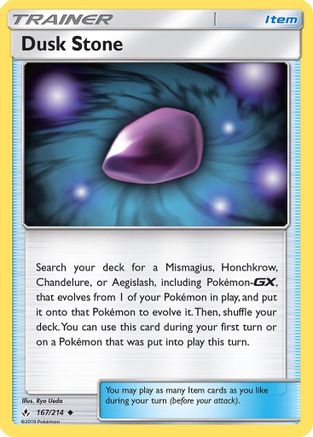 Dusk Stone 167/214 - SM  Unbroken Bonds Reverse Holofoil