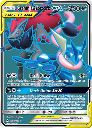 Greninja & Zoroark-GX 200/214 - Unbroken Bonds Holofoil