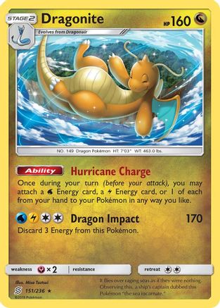 Dragonite 151/236 - SM  Unified Minds Reverse Holofoil