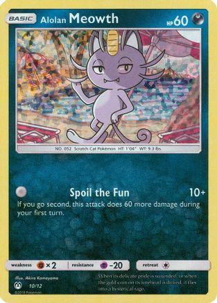 Alolan Meowth - 10/12 10/12 - McDonalds Promos 2019 Holofoil