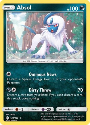 Absol 133/236 - SM  Cosmic Eclipse Reverse Holofoil