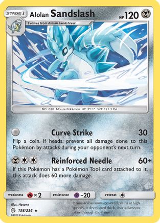 Alolan Sandslash 138/236 - SM  Cosmic Eclipse Reverse Holofoil