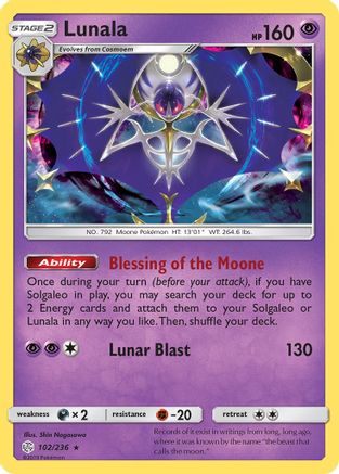 Lunala 102/236 - Cosmic Eclipse Holofoil