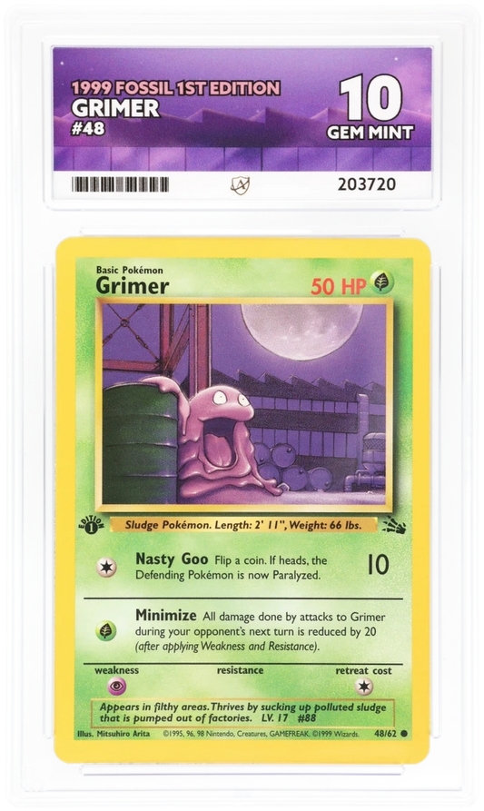 ACE 10   - Grimer - 48/62 - 1999 Fossil 1st Edition - Pokemon