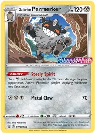 Galarian Perrserker SWSH008/307 - SWSH Black Star Promos Holofoil