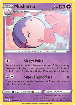 Musharna 88/202 - Sword & Shield Reverse Holofoil