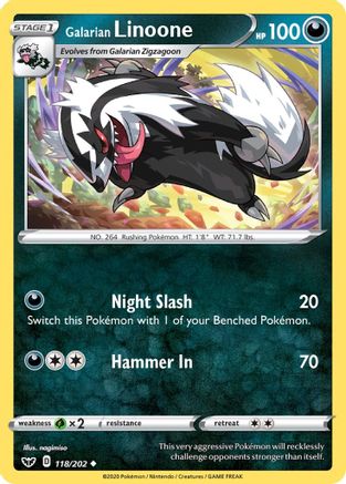 Galarian Linoone 118/202 - Sword & Shield