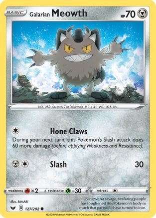 Galarian Meowth 127/202 - Sword & Shield