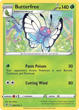 Butterfree 3/192 - SWSH02 Rebel Clash Holofoil