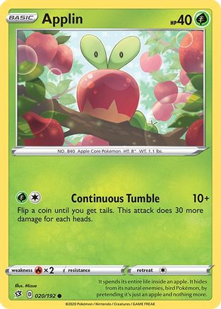 Applin (20) 20/192 - SWSH02 Rebel Clash Reverse Holofoil
