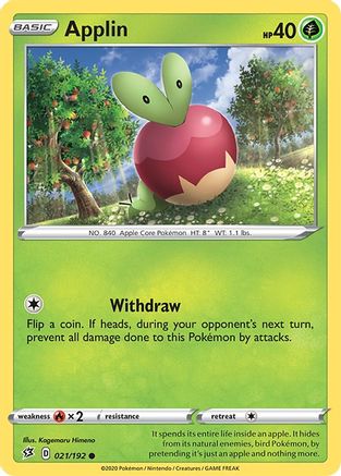 Applin (21) 21/192 - SWSH02 Rebel Clash Reverse Holofoil