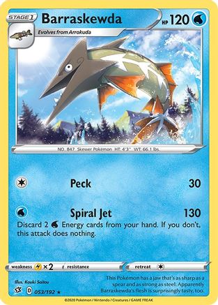 Barraskewda 53/192 - SWSH02 Rebel Clash Reverse Holofoil