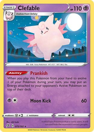 Clefable 75/192 - SWSH02 Rebel Clash Reverse Holofoil