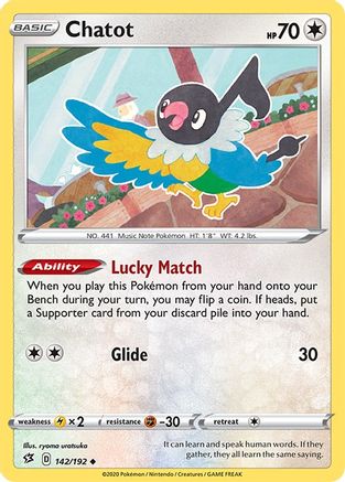 Chatot 142/192 - SWSH02 Rebel Clash Reverse Holofoil