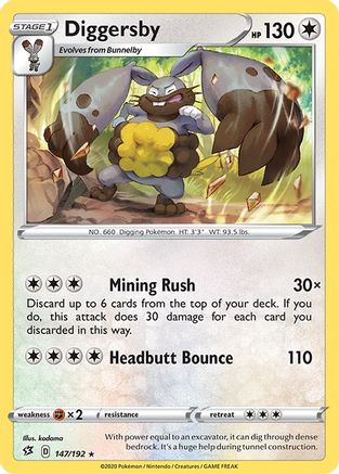 Diggersby 147/192 - SWSH02 Rebel Clash Reverse Holofoil