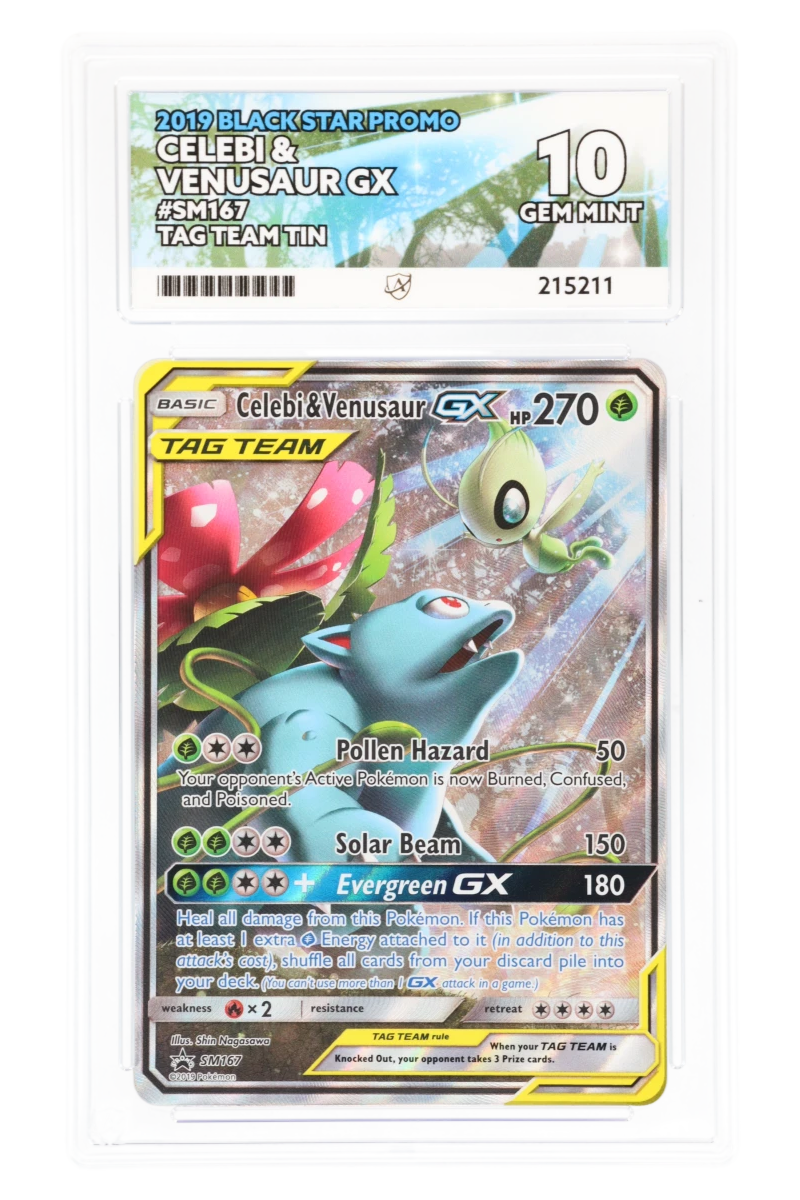 Celebi & Venusaur GX - SM167 - ACE 10 - Tag Team Tin - 2019 Black Star Promo 