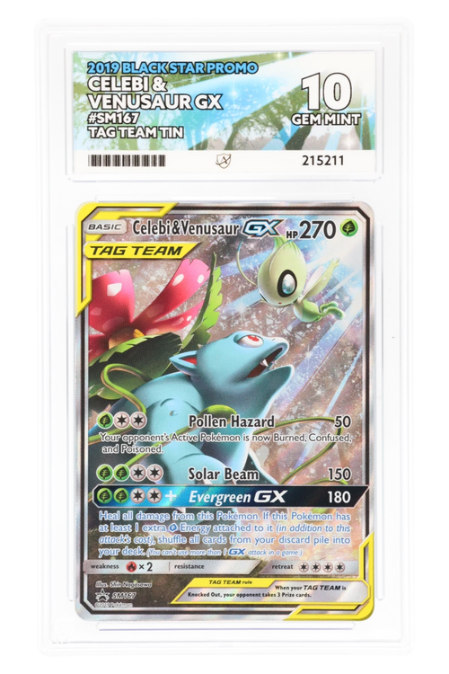 Celebi & Venusaur GX - SM167 - ACE 10 - Tag Team Tin - 2019 Black Star Promo 