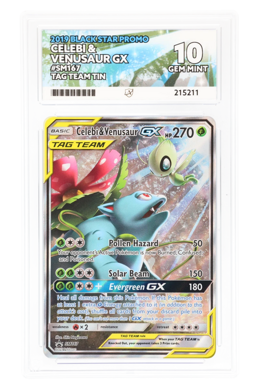 Celebi & Venusaur GX - SM167 - ACE 10 - Tag Team Tin - 2019 Black Star Promo 