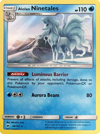 Alolan Ninetales - 28/147 (Water Web Holo) 28 - Miscellaneous Cards & Products Holofoil