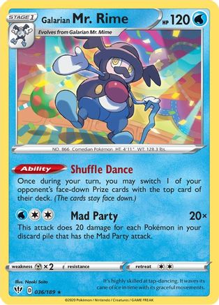 Galarian Mr. Rime 36/189 - Darkness Ablaze