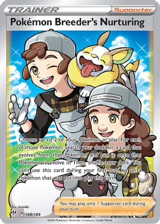 Pokemon Breeder's Nurturing (Full Art) 188/189 - Darkness Ablaze Holofoil