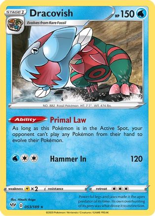 Dracovish 53/189 - SWSH03 Darkness Ablaze Reverse Holofoil