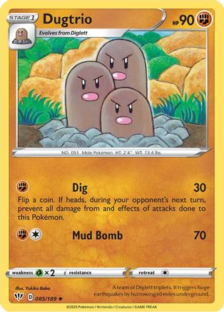 Dugtrio 85/189 - SWSH03 Darkness Ablaze Reverse Holofoil