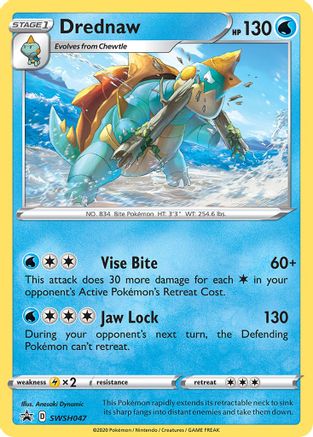 Drednaw - SWSH047 SWSH047/307 - SWSH Sword & Shield Promo Cards Holofoil