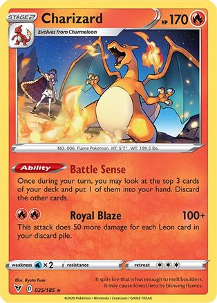 Charizard 25/185 - SWSH04 Vivid Voltage Reverse Holofoil