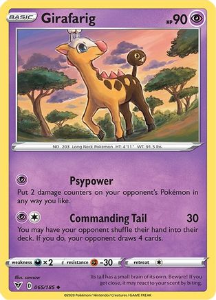 Girafarig 65/185 - Vivid Voltage Reverse Holofoil
