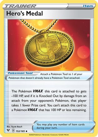 Hero's Medal 152/185 - Vivid Voltage Reverse Holofoil